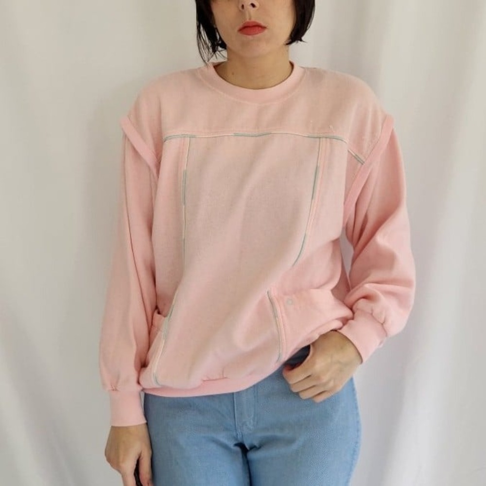 80s‎ Pastel Pink Crew Neck Sweatshirt
